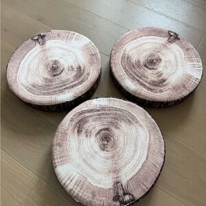 EUC Wood Slice Pattern Cushions Camping Play